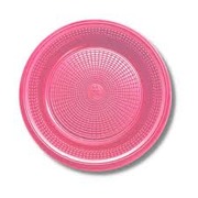 Prato Plástico Rosa 15CM C/10