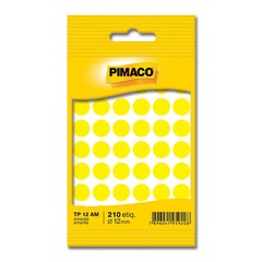 Etiqueta Redonda Tp-12 Amarela C/4000